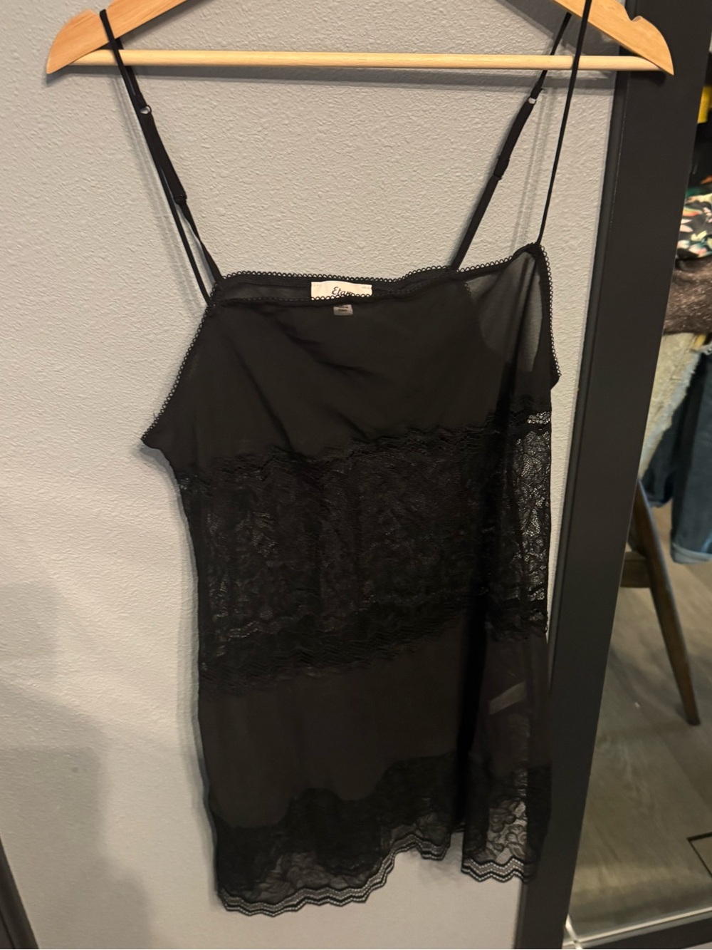 Nordstrom Black Lace Trim Romantic Sheer Slip Dress🖤💕